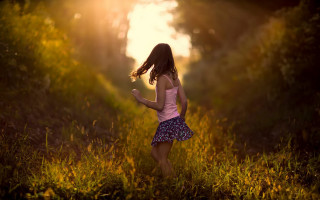 Girl autumn field sunset braid - daniel lieske free wallpaper for desktop