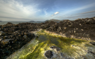 Rocky water mountain sky landscape - a rocky area free wallpaper