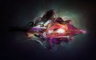 Woman glowing horns fire armor - long hair and a dress free wallpaper