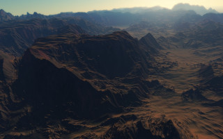 Mountain range plane window sunset - chesley bonestell free wallpaper