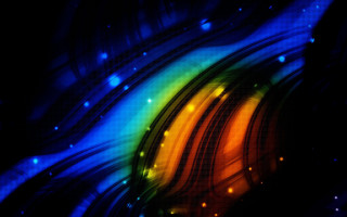 Colorful rainbow lights night solo - a blue border free wallpaper for desktop