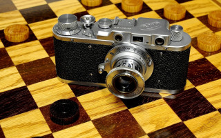 Camera checkered tabletop wood black - leica free wallpaper for desktop