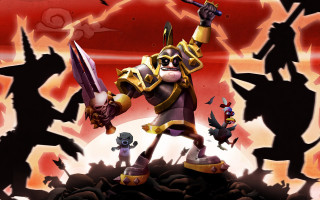 Cartoon character sword armor weapon - a cartoon character holding free wallpaper for desktop