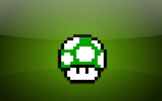 Green white mushroom black border - corneille free wallpaper