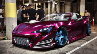 Purple sports car parking lot 2 - a purple sports car free wallpaper