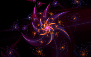 Purple orange flower fractal generative - fractal free wallpaper for desktop