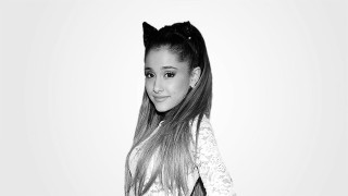 Girl cat ears black white 2 - grey free wallpaper