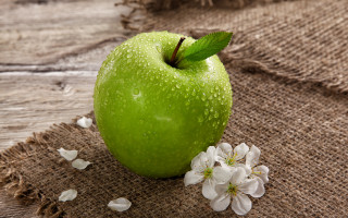 Green apple leaf flower burlap - a green apple free wallpaper