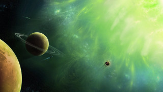 Space station aurora milky way - solar free wallpaper