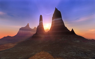 Mountain range sunset distant object - image of a mountain range free wallpaper