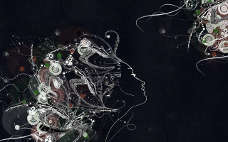 Woman face white swirls constellation - behance hd free wallpaper