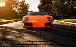 Bright orange sports car brick - orange sports car free wallpaper