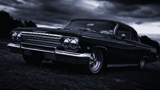 Classic car skull hood gothic - a classic car free wallpaper