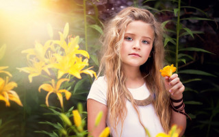 Girl flower smile outdoors nature - young free wallpaper for desktop