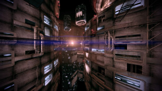 Futuristic city lights windows night - a futuristic city free wallpaper