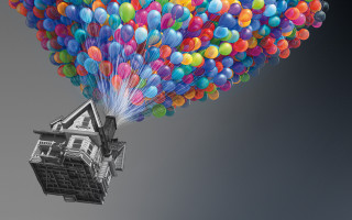 Balloons flying house magical realism - a bunch of balloons free wallpaper