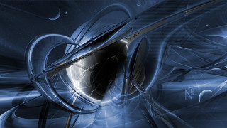 Futuristic blue biomechanical space aurora - biomechanical free wallpaper for desktop