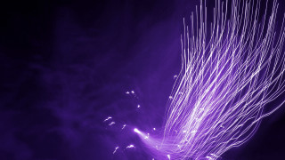 Purple plane lights sky fireworks - generative art free wallpaper