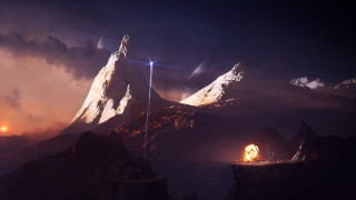 Mountain light sky clouds dusk - the top of it free wallpaper