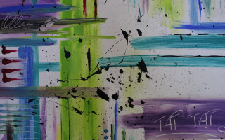 Abstract colorful lines bird blood - abstract brush stroke free wallpaper