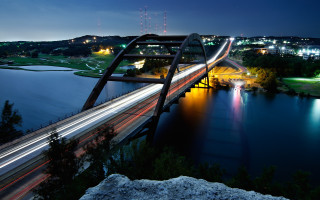 Bridge river longexposure citylights night - arlington nelson lindenmuth free wallpaper
