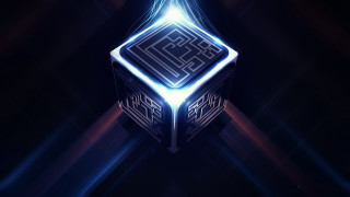 Cube glowing hologram cgi 4k - eden box free wallpaper