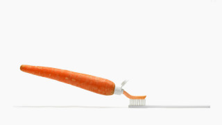 Carrot toothbrush minimalist 3D gradient - eve disher free wallpaper