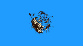 Blue tiger side bengal sky - bengal school of art free wallpaper