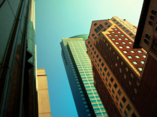 Tall building skyline matte painting - a view free wallpaper