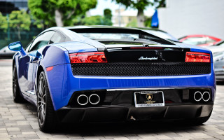 Blue sports car brick street - a few car free wallpaper for desktop
