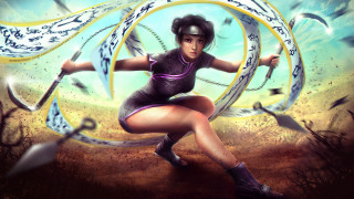 Fantasy woman sword desert birds - a woman in a costume holding free wallpaper for desktop