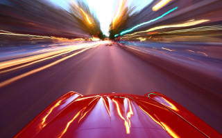 Blurry car night motionblur orange - motion blur free wallpaper