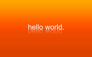 Hello world orange reflection typographic - an orange background free wallpaper