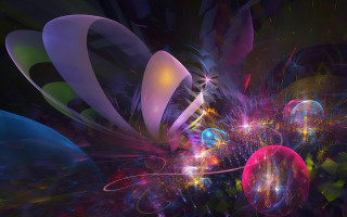 Bubbles lights dark sky colorful - image of a bunch free wallpaper