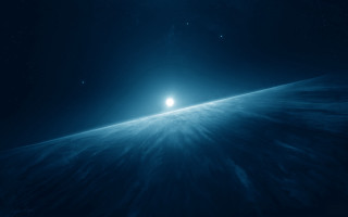 Bright blue space light moon - dan frazier free wallpaper