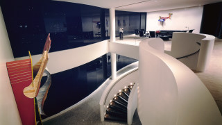 Curved staircase modern office abstract - alexander calder free wallpaper