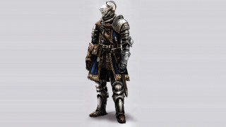 Armor sword standing white background - his hand and a helmet free wallpaper