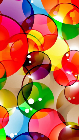 Colorful balloons floating in air - free happy birthday wallpaper for mobile