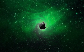 Apple green stars light space - a green apple free wallpaper