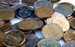 Coins pile table white border - a pile free wallpaper