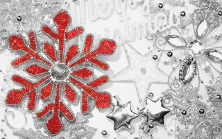 Snowflake silver stars folk art - fine detail free wallpaper