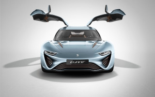 Blue sports car hood open - the hood free wallpaper