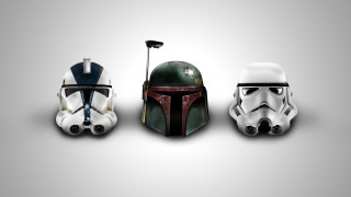 Three helmets stormtrooper pop surrealism - war free wallpaper
