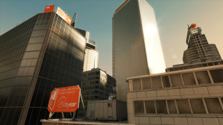 City tallbuildings orange sign cedric - a tall building in the background free wallpaper