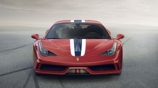 Red sports car track white - the front of its free wallpaper for desktop