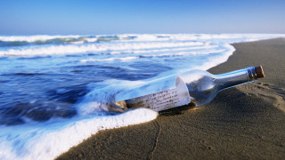 Bottle message beach waves sky - the shore of the beach free wallpaper