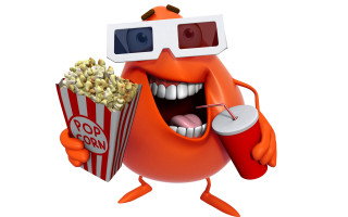 Cartoon 3dglasses popcorn soda cinema - cinema free wallpaper