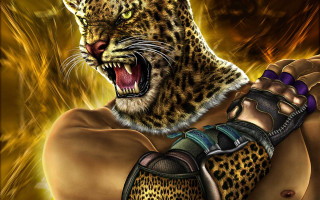 Man leopard digital painting highly - a painting of a man holding free wallpaper