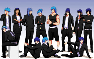 Anime characters black blue crossed - black outfit free wallpaper