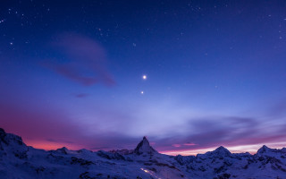 Mountain range star night sky - a star in the sky above free wallpaper